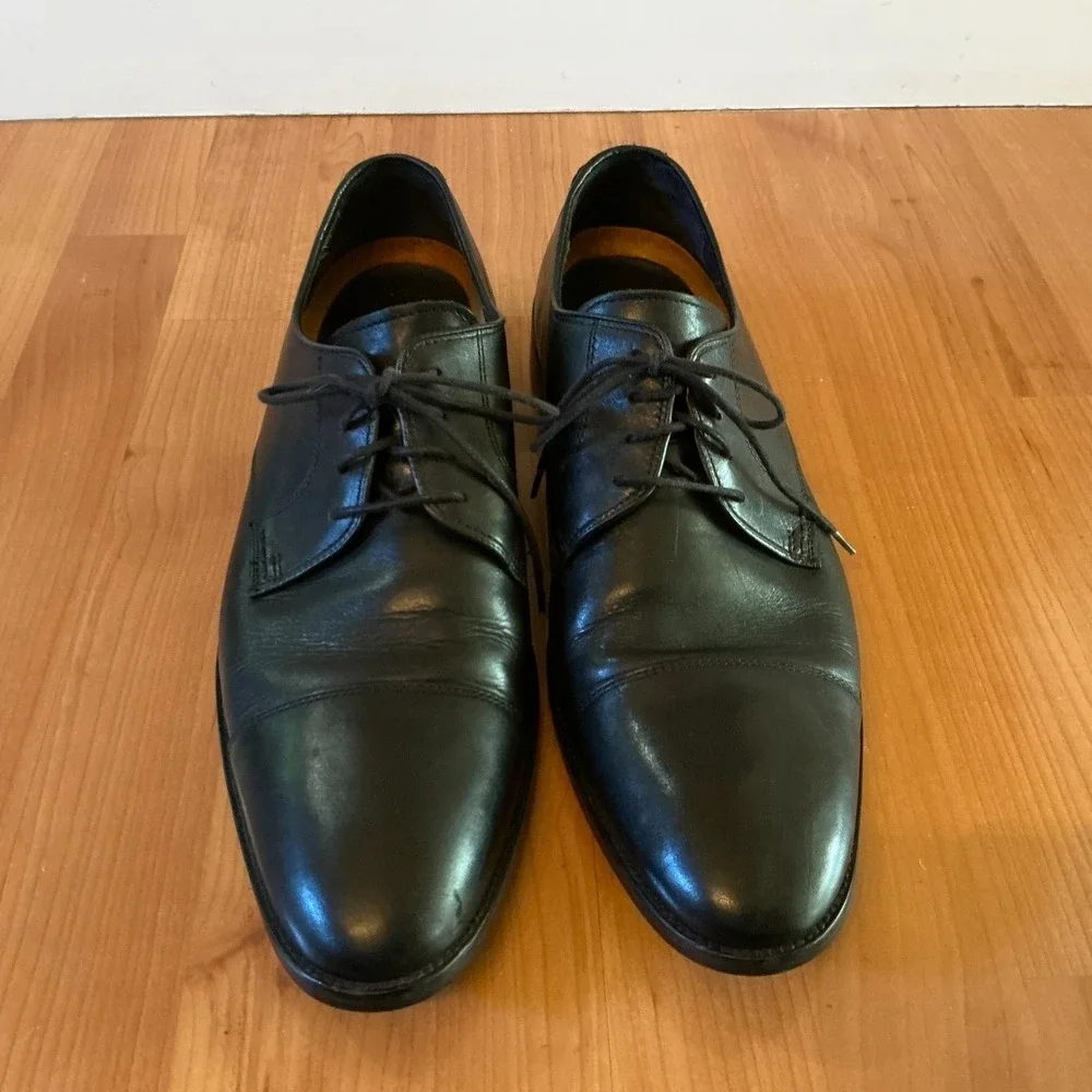 Cole Haan Lenox Hill Grand.OS Cap Toe Derby Dress Shoes Black Leather 13M C11630